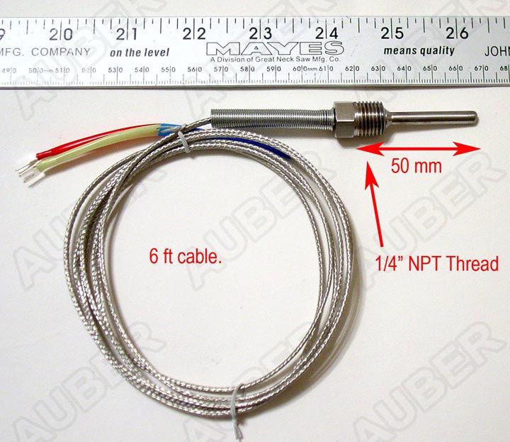 Liquid tight K type, 2 in probe, 1/4" NPT Thread