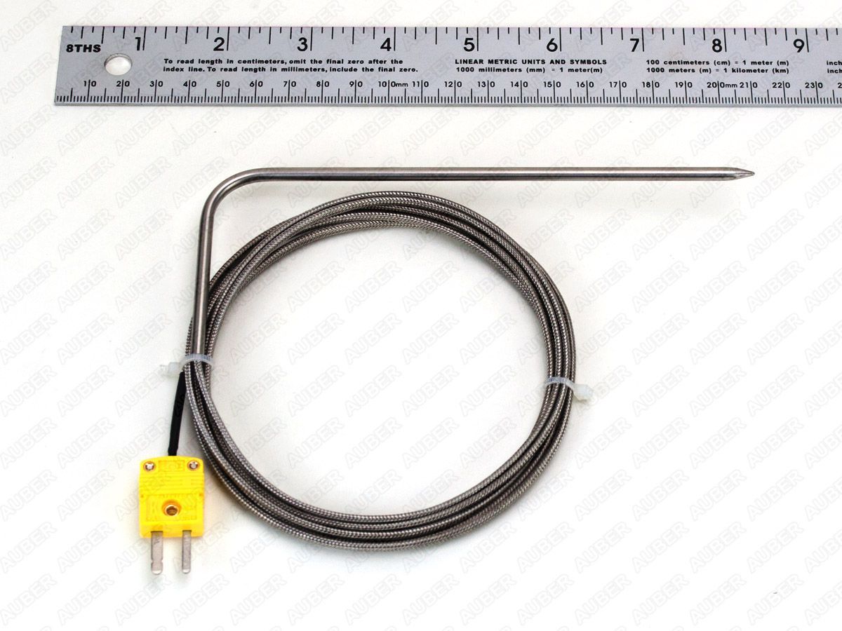 K Type thermocouple 6" probe w/ pointed tip for BBQ smoker